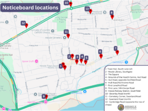 Hessle Town Hall noticeboards locations